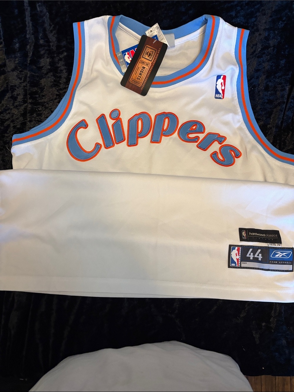 NBA Los Angeles Clippers White Jersey with Blue and Orange Trim